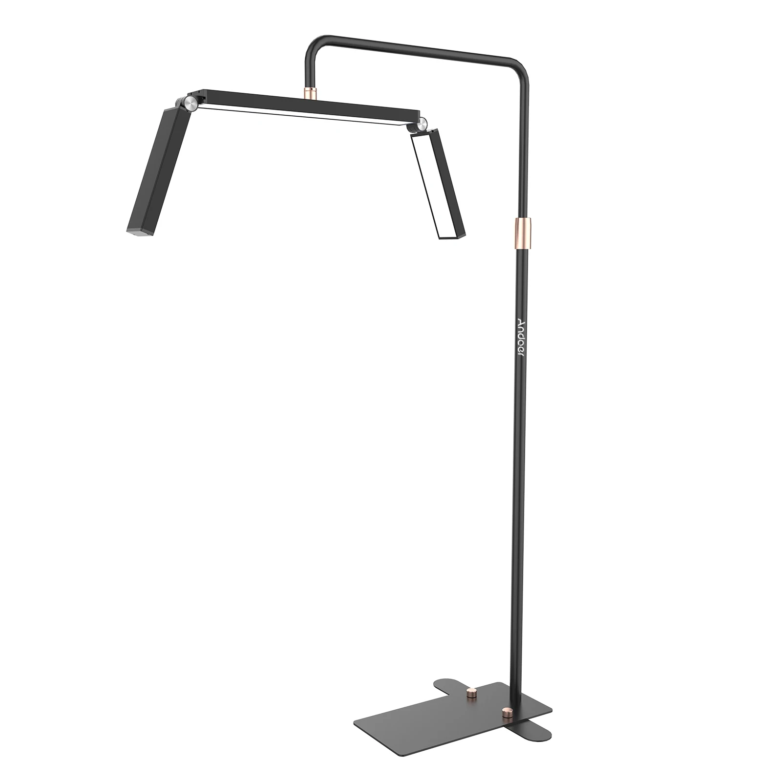 Luce LED da Pavimento, Illuminazione Video LED 3200K-5600K, Lampada Pieghevole a Piantana con Supporto per Desktop, Vlog e Bellezza