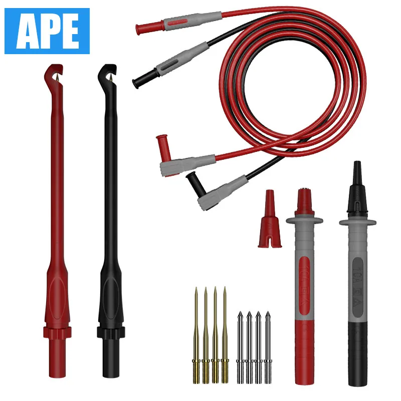 Multimeter Automotive Test Leads Kit with Wire Piercing Clip Puncture Probes 4mm Banana Plug Extension Test Cable Set