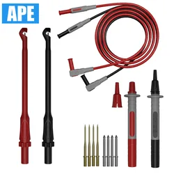 Kit di puntali per multimetro automobilistico con sonde per forature con Clip per Piercing a filo Set di cavi per Test di estensione con spina a Banana da 4mm