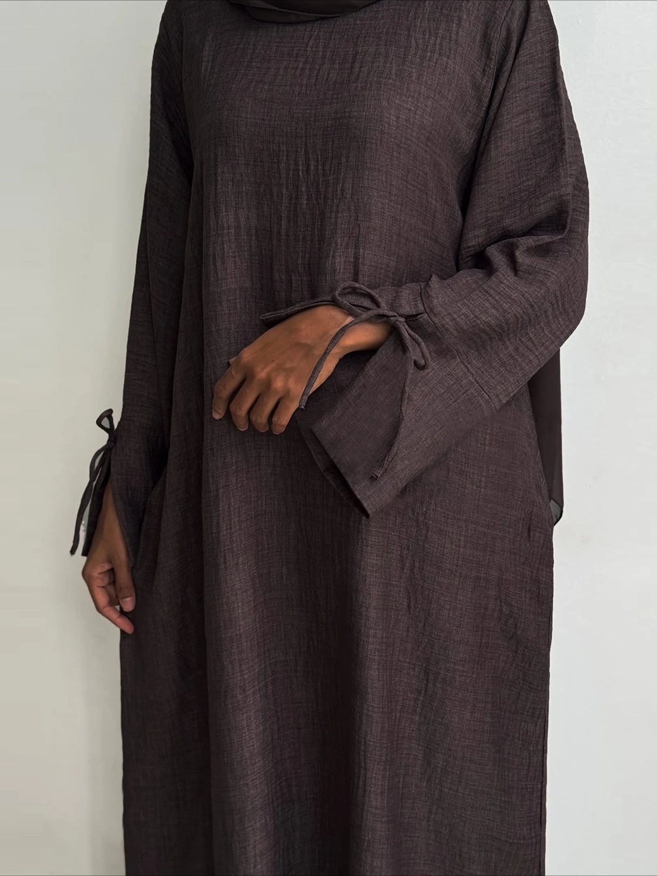 

Muslim Abaya Women Dress Solid bow Jalabiya Eid 2025 Ramadan Morocco Islam Vestidos Largos Arab Long Robe Dubai Abayas Kaftan