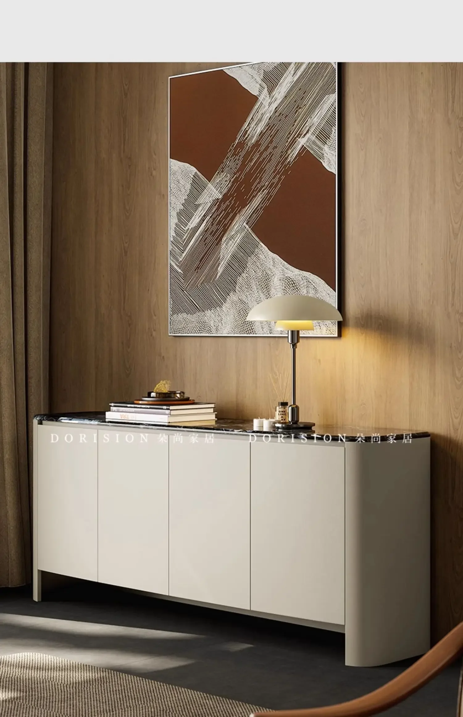 

High-end Italian light luxury dining side cabinets, modern simple storage cabinets against the wall