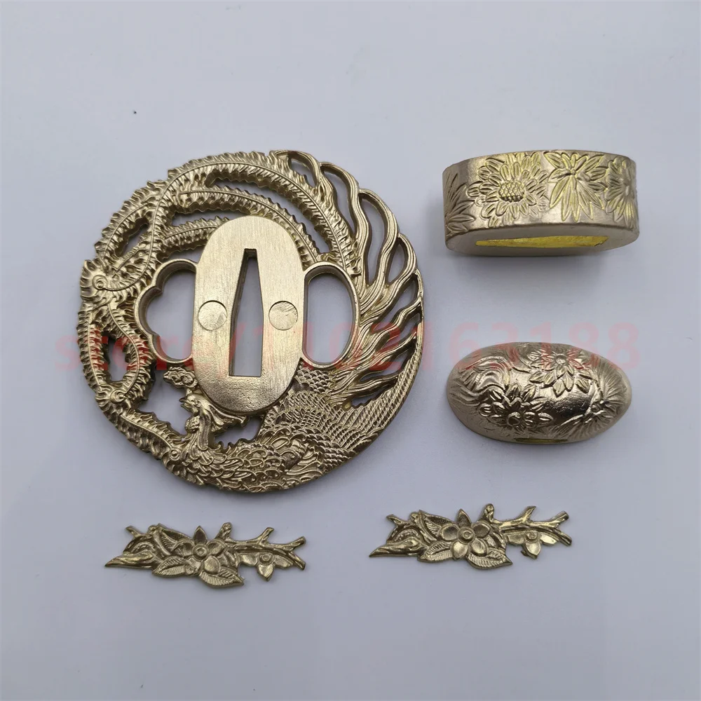 High Quality Copper Tsuba Handguard Guard Brass Fuchi Kashira Menuki For Japanese Real Japan Samurai Katana Sword Fittings Parts