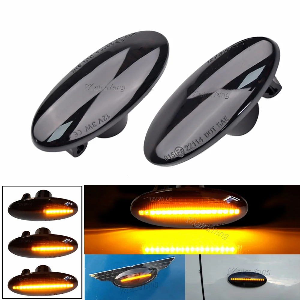 2x Dynamic LED Side Marker Flowing Turn Signal Light Side Repeater Lamp 12V Panel Lamp for NISSAN Micra Note Qashqai J10 X-Trail