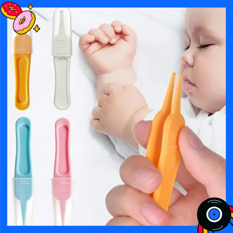 

Safe Baby Nose & Ear Cleaner Tool - Newborn Booger Clips, Navel Cleaning Tweezers, Gentle Snot Removal Supplies for Infants
