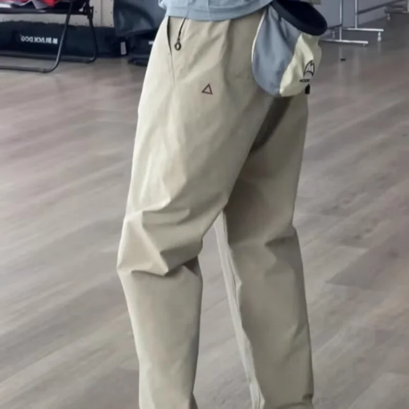 

Men's work pants for spring, autumn, and Japanese vintage navy blue, micro tapered waterproof assault pants