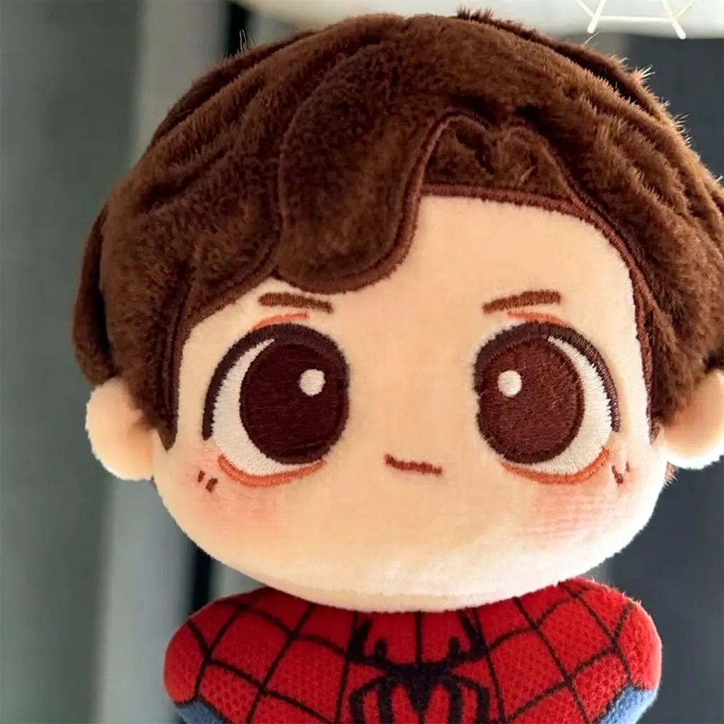 Cute Cartoon Superhero Style Plush Doll Removable Mask Head Cover Soft Stuffed Figure Collectible Toy Desktop Ornament