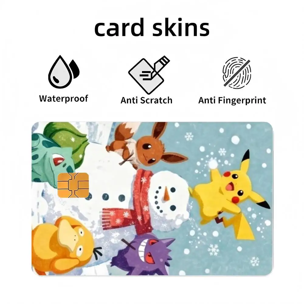 Game P-Pocket M-Monsters 4pcs Credit Card Skin Stickers Suitable for Bank Debit Subway Bus Transit Pass Decorative Cover view 5