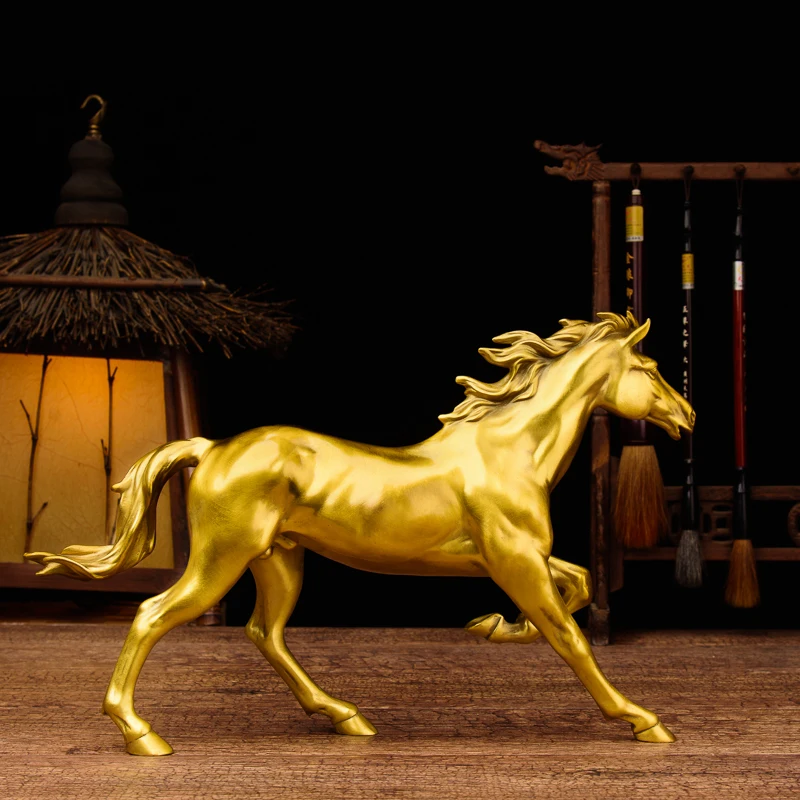 GOOD Business Efficacious Money Drawing Talisman luck Success -Home office FENG SHUI KAI GUANG GOLD copper horse statue