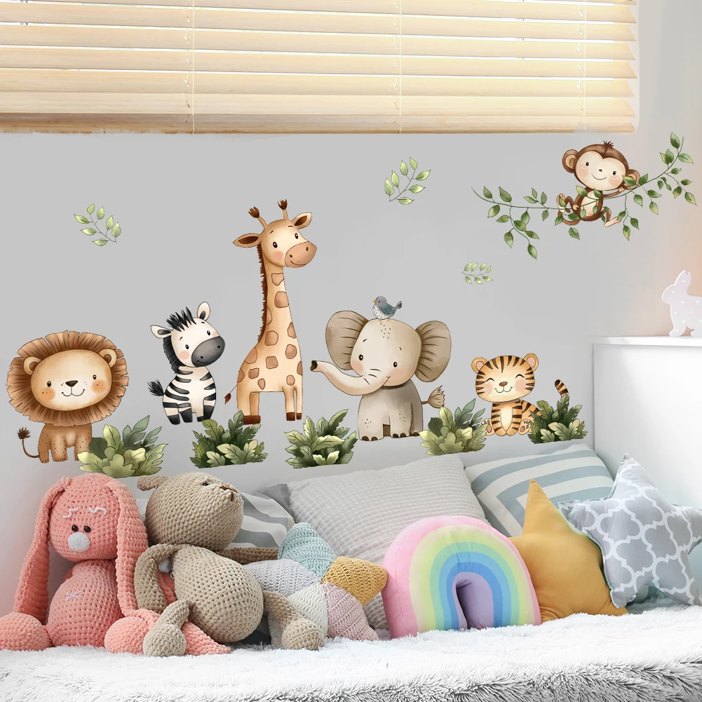 Cartoon Animal Wall Stickers In The Forest Are Interesting Home Decorations Used For Decorating   Living Rooms And Bedrooms