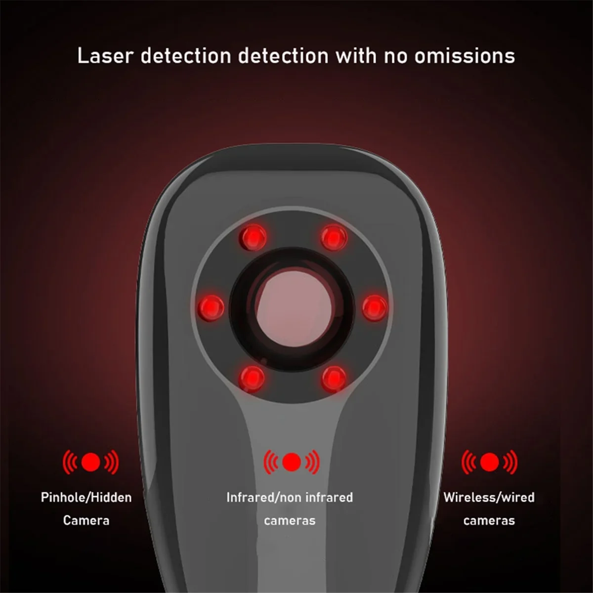 AK370 Hotel Anti Peeping Camera Detector Remote Scanning Micro-Type Pinhole Hidden Lens Detection Smart Chip