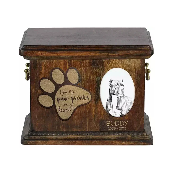 Custom wooden urn animal urn funeral supplies creative retro small wooden box for pet supplies