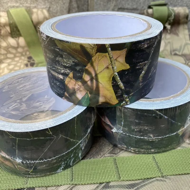 5CMx10M Hunting Camouflage Wrap Stealth Duct Tape Rifle Gun Waterproof Dead Leaves Camo Cloth Tape Outdoor Stealth Tape Wrap