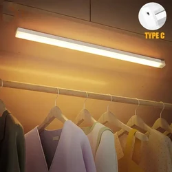 3 Colors LED Night Light With Motion Sensor Rechargeable USB Night Lamp Wireless Kitchen Cabinet Lamp For Bedroom Bedside