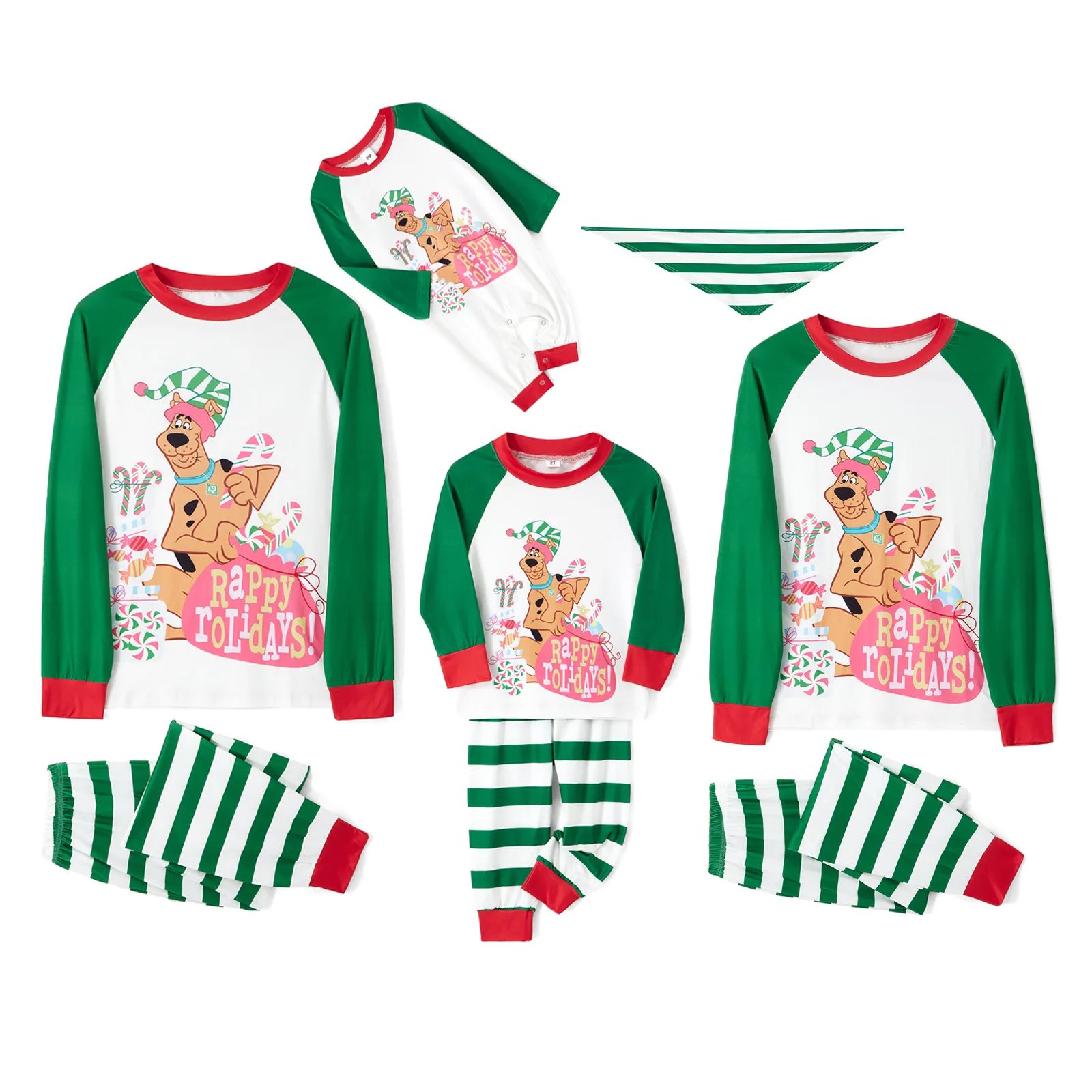 

Baby Family Christmas Pajamas Matching Set Dog Print Long-Sleeve Tops with Striped Pants Sleepwear Set for Adult Kid Baby Dog