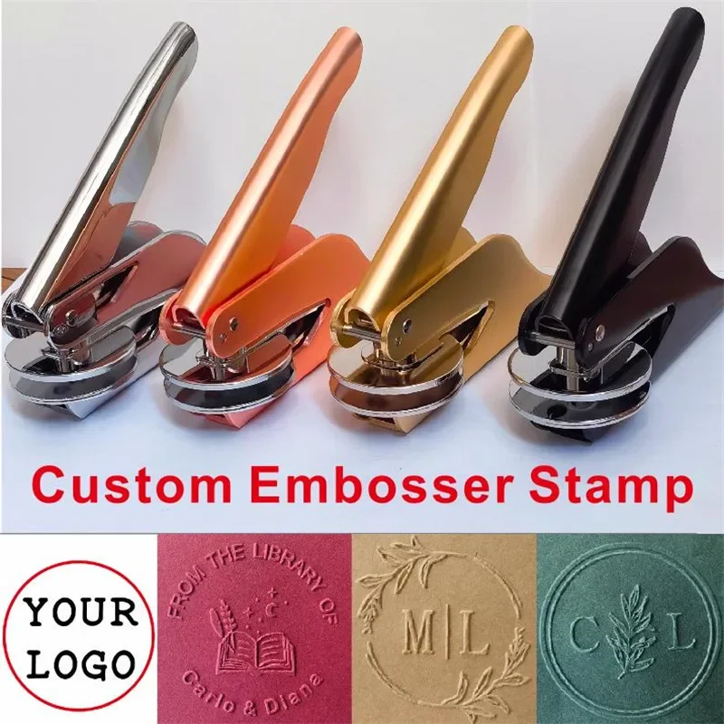 Embosser Stamp LOGO Customized Wedding Library Book Private Seals Customization Envelope Party Invitation Embossing Stamps DIY