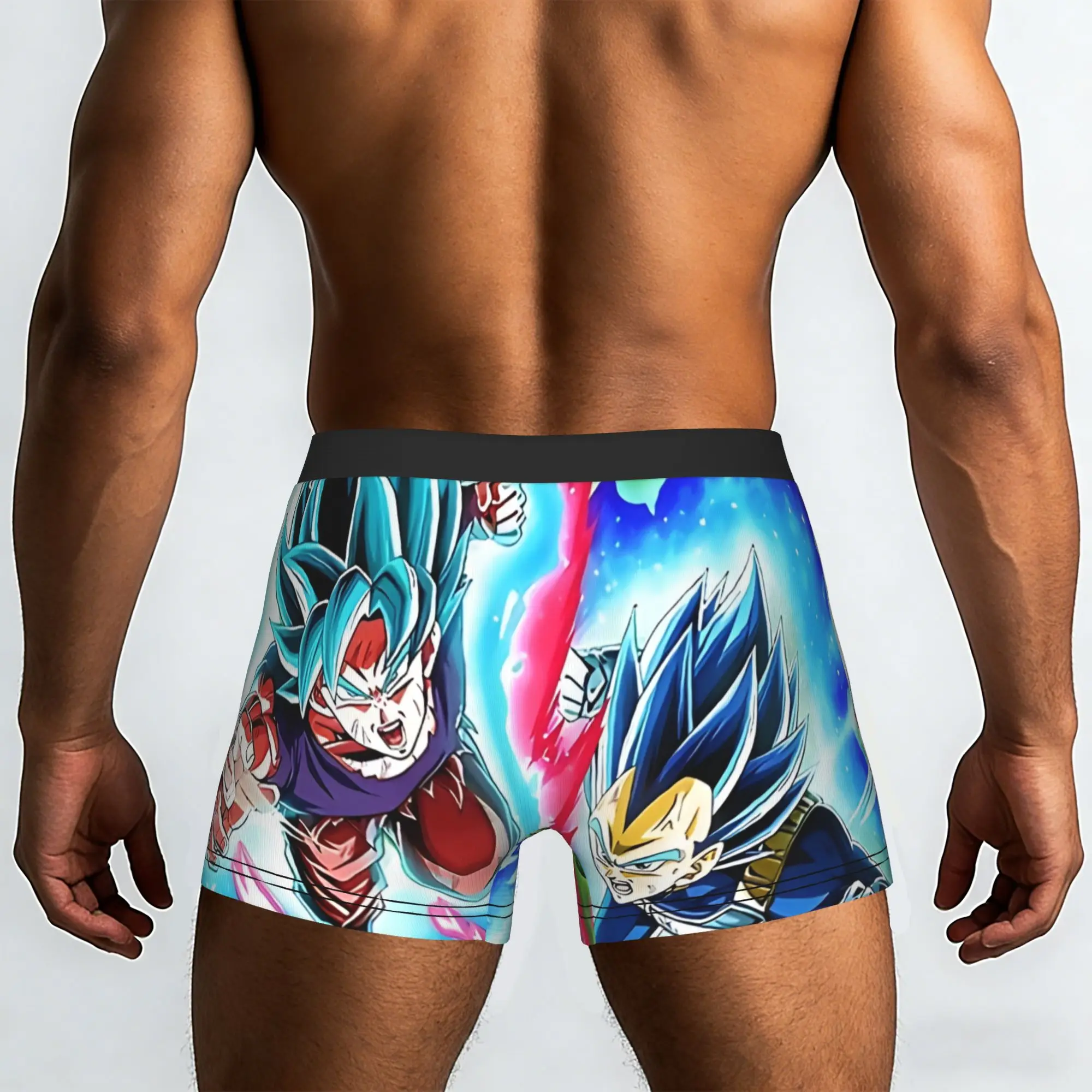 Goku And Vegta Blue Kaioken Evolution Dragon Ball Underpants Homme Panties Men's Underwear Comfortable Shorts Boxer Briefs