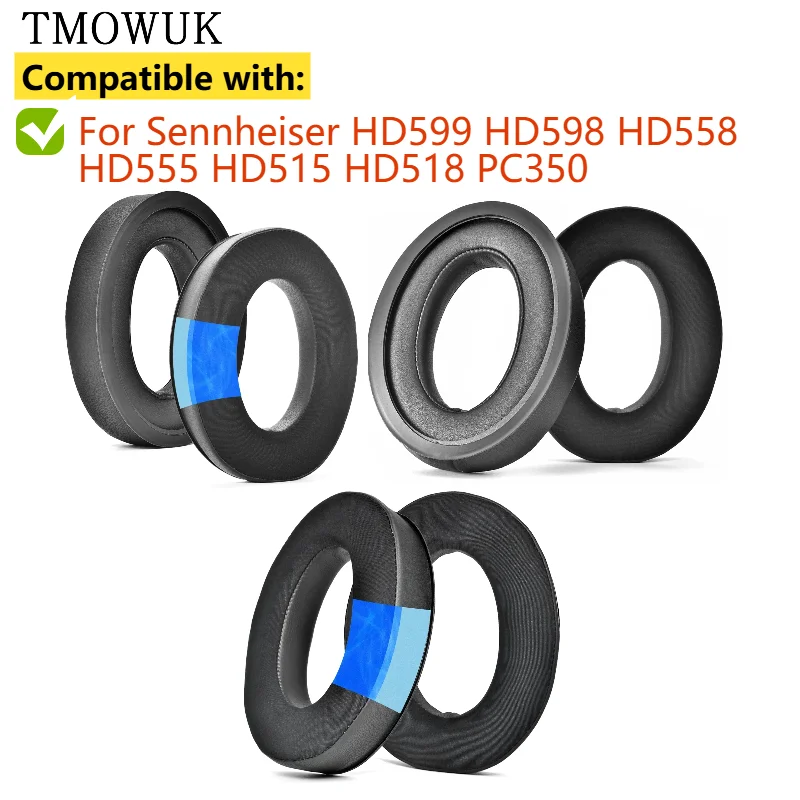 

Replacement Cooling Gel Football mesh memory sponge Ear Pads For Sennheiser HD599 HD598 HD558 HD555 HD515 HD518 PC350 Headphones