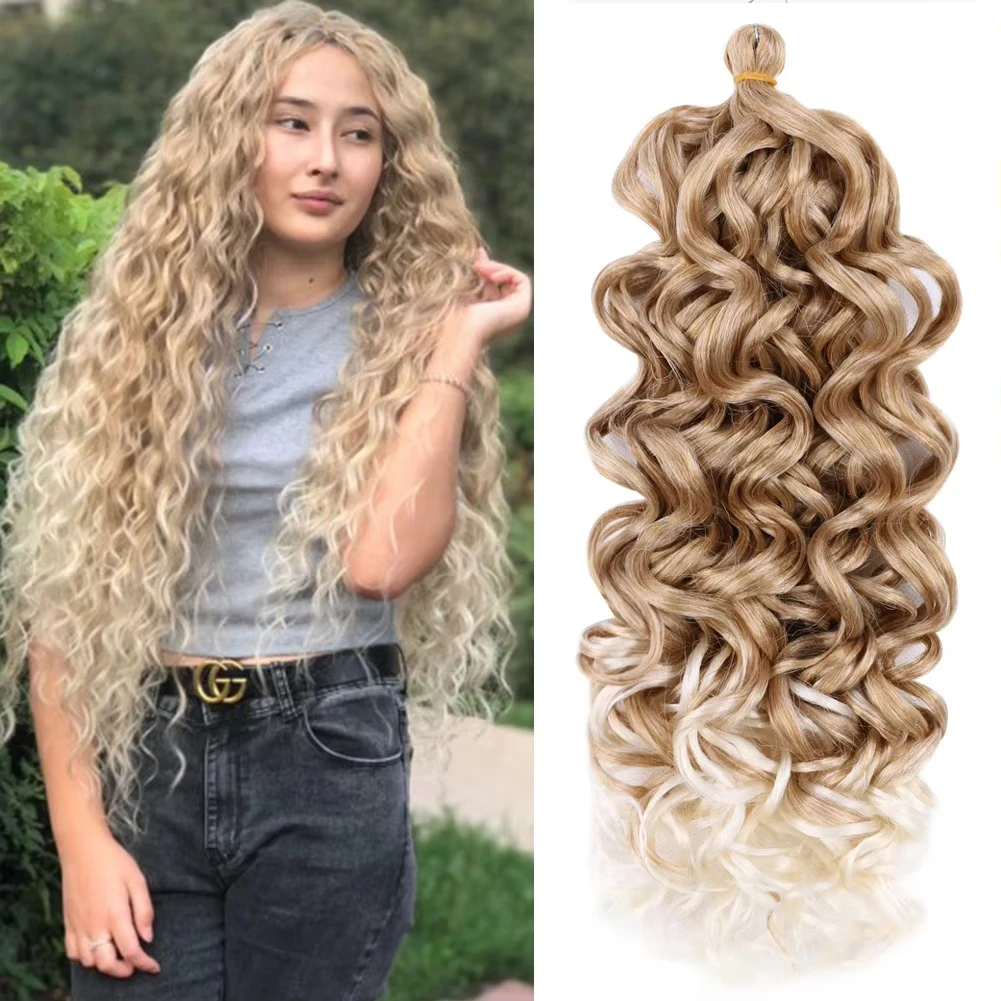 Hawaii Ocean Wave 20 pollici 4 pezzi/pacco treccia all'uncinetto estensione dei capelli sintetici ricci ondulati dea locs per le donne quotidiano o cosplay