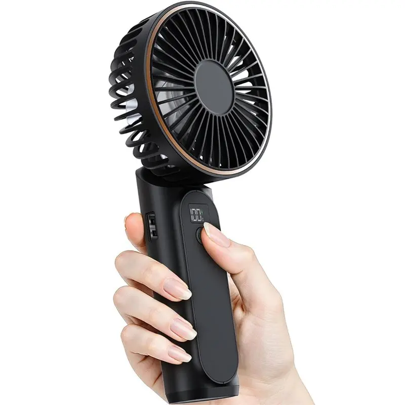 ABWM-Portable Fan Rechargeable,4000Mah, Portable Handheld Fan 180° Adjustable, 6-Speed Wind, Display Electricity In Time
