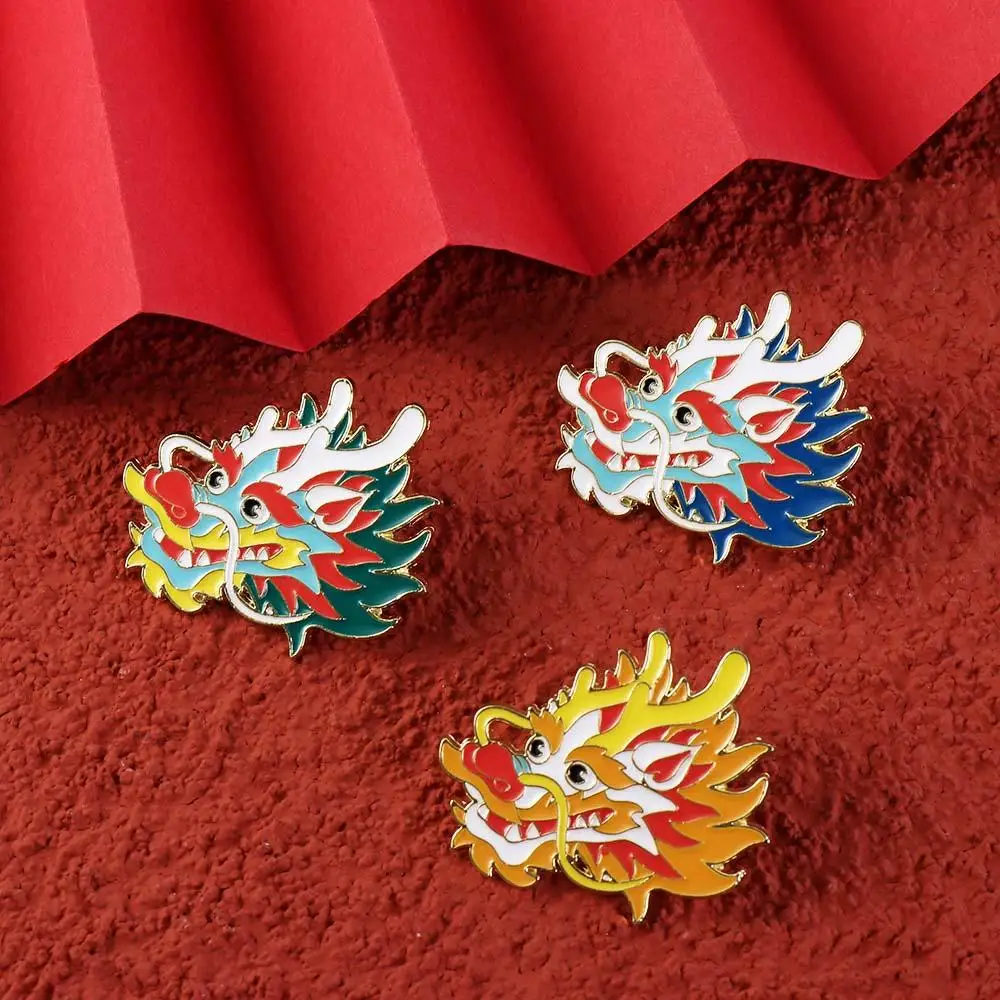 2024 Year Dragon Head Brooch Dragon Year Dragon Head Dragon Year Brooch Decoration Chinese Zodiac Sign Cartoon Pin Brooch