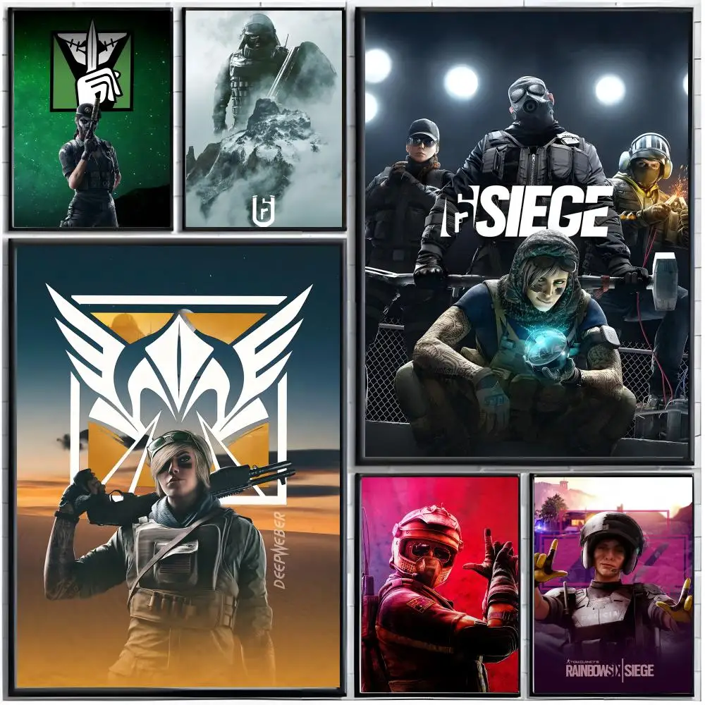 shooting game tactical R-Rainbow Six Poster Modern Wall Art Home Decor Living Room Decorative Print Unframed