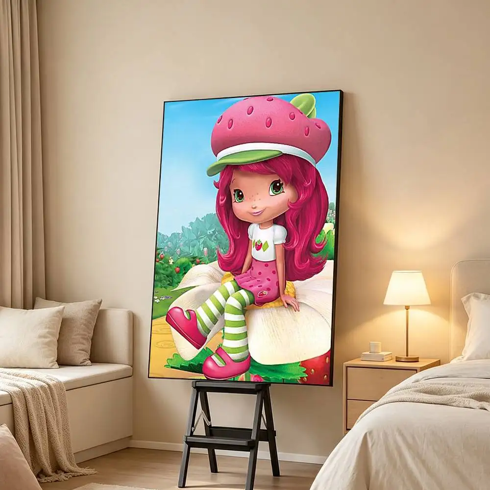 Strawberry S-Shortcake-GirL Doll Poster High Quality Dorm Living Room Aesthetic Wall Decoration Painting Stickers Gift