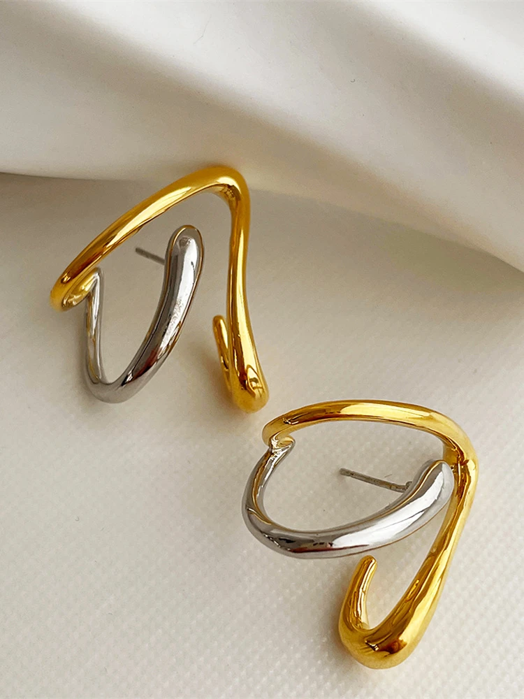 Exaggerated irregular style studs three-dimensional design sense abstract earrings attend cocktail party earrings