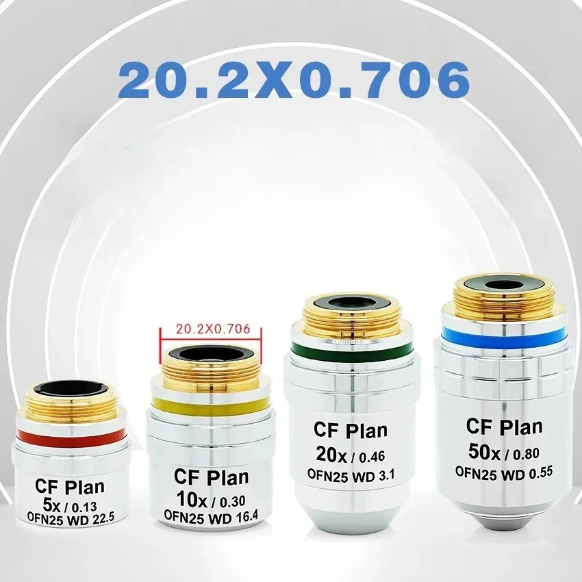 5X 10X 20X 50X Metallographic Microscope Semi Apochromatic Infinite Working Distance Objective Lens for Replace Nikon CF Plan