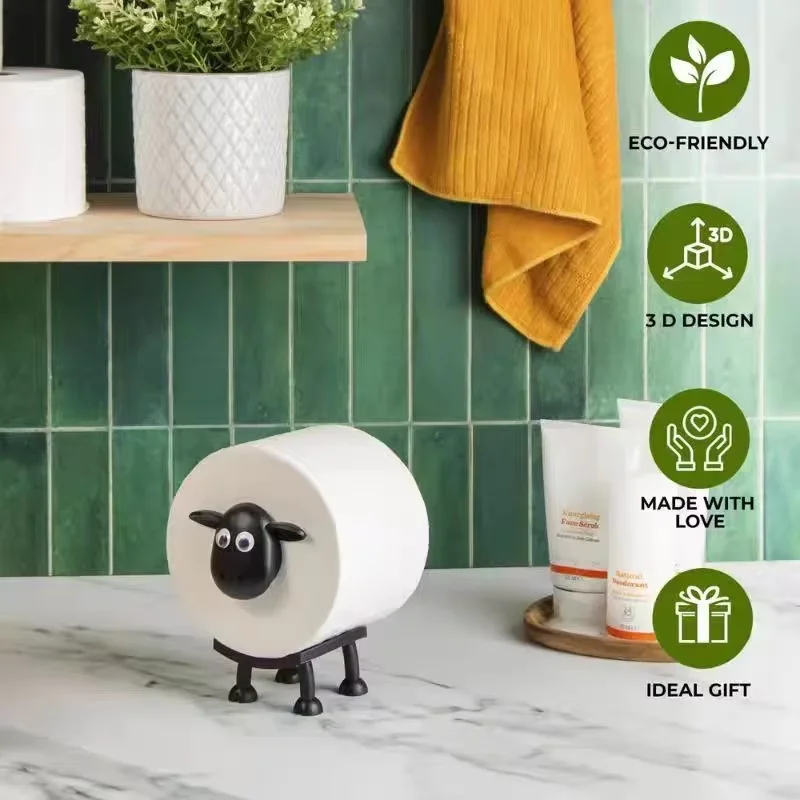 Cute Sheep Dog Shape Toilet Tissue Rack Free Standing Storage Roll Paper Holder Animal Shape Decorative Toilet Paper Rack New