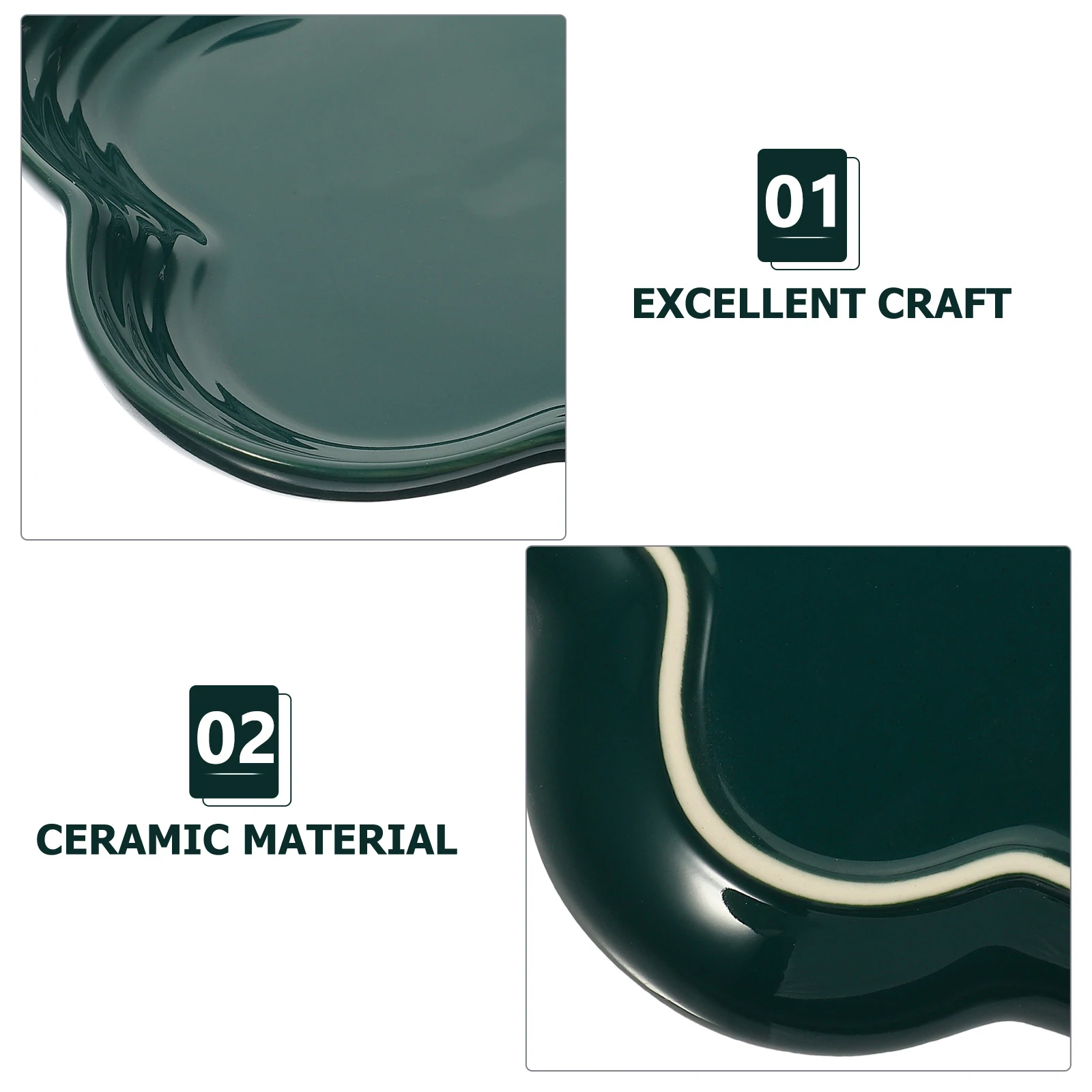 

Ceramic Jewelry Storage Tray Plum-Blossom Design Waterproof Easy-Clean Desktop Ring Dish Earring Holder Trinket Plate