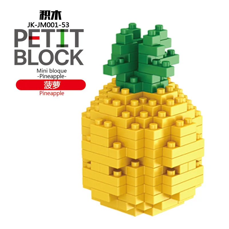 Mini Fruit Bricks Apple Banana Cherry Pineapple 3D Model Building Blocks Boys Girls Holiday Gifts Children\'s Educational Toys