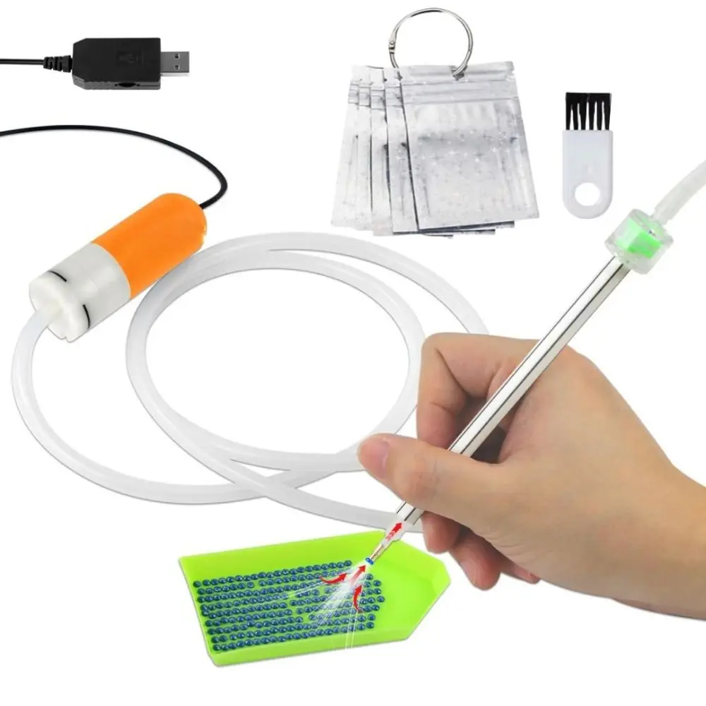 Kit di penne per arte con diamanti sottovuoto fai-da-te Pompe per vuoto regolabili automatiche Penna per trapano per pittura con diamanti Stabile portatile
