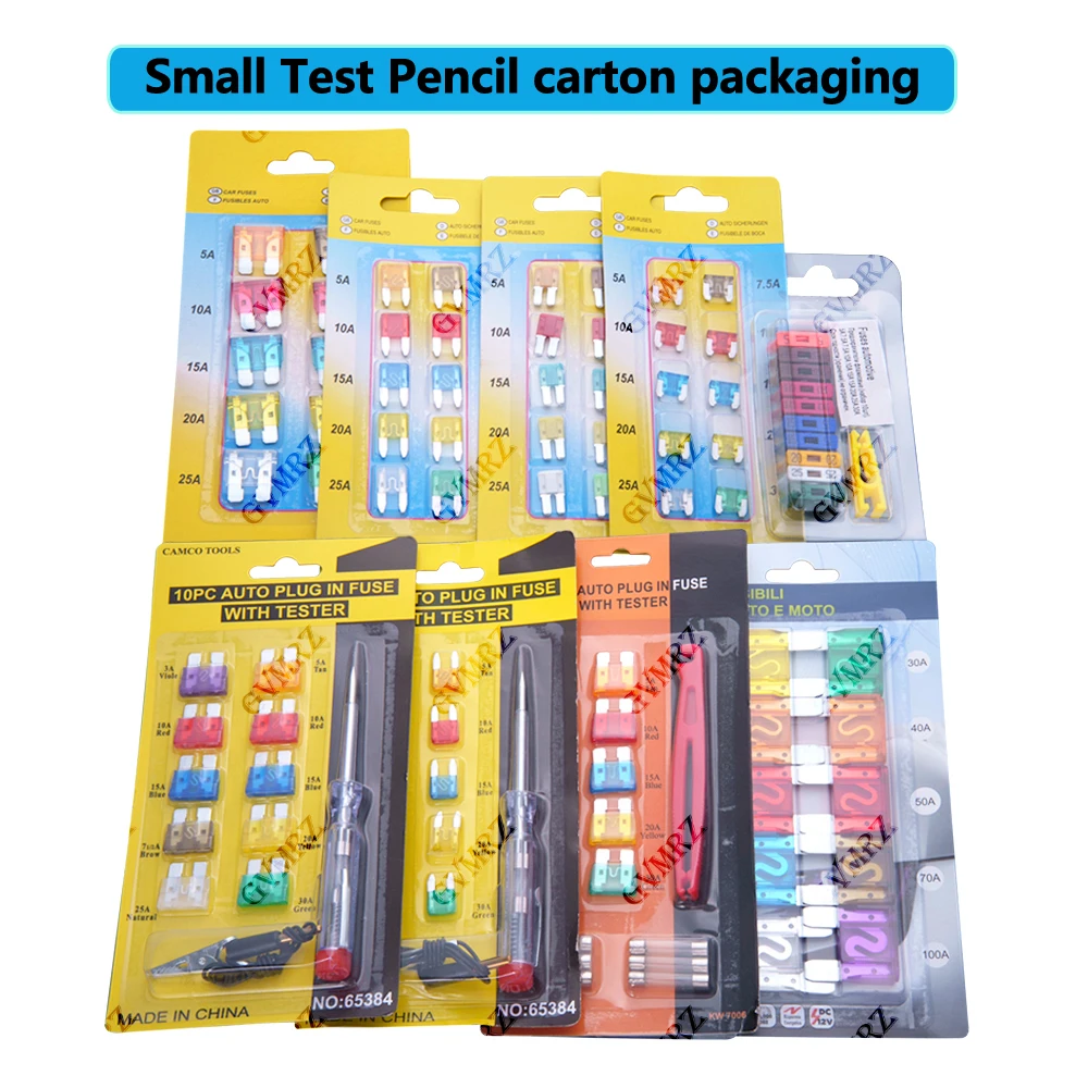 32V Small Test Pencil carton packaging Car Fuse  Standard Mini Fuse insert Set Amp Clip Fuse for Car Truck Micro