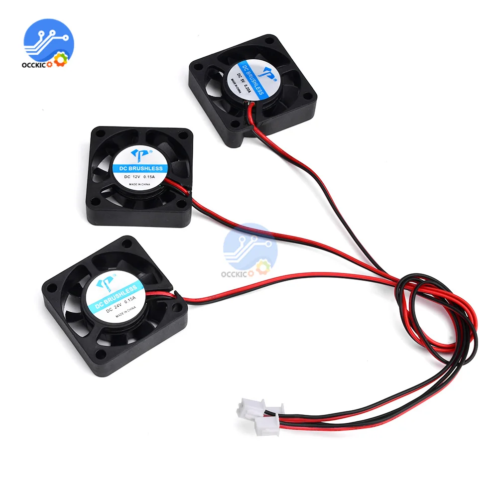 DC4010 5v 12v 24v冷却ターボファンブラシレス3Dプリンタ部品2Pin押出機用dcクーラー送風機部分4センチメートル黒プラスチックファン