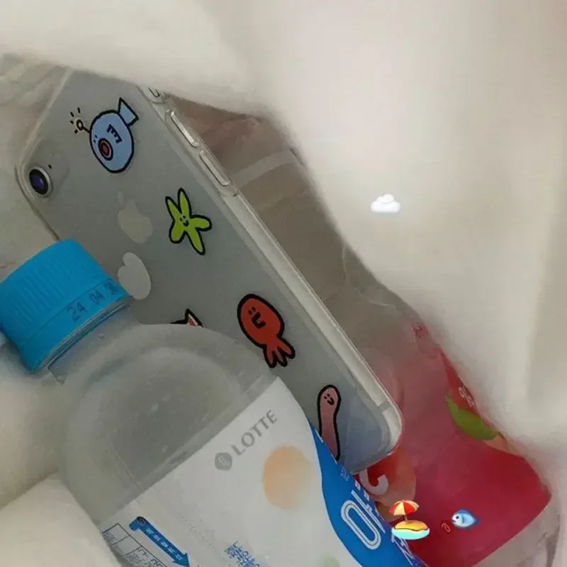 Ins Kawaii Ocean Creatures Cute Phone Case For iPhone 16 15 14 13 12 11 Pro Max X XR XS XSMAX MINI 7 8 PLUS Y2K Clear Soft Cover