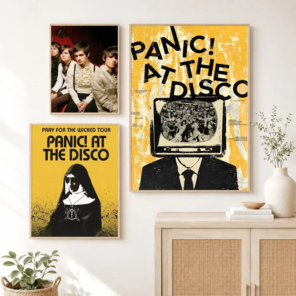 Pop Singer Pop Singer P-panic At The Disco Poster Self Adhesive Wall Art Decor for Bedroom Living Room Office Home Decor Gift