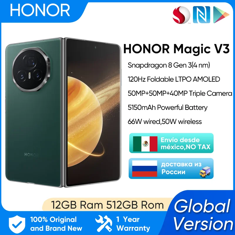 Honor Magic V3 5G Global Version Foldable LTPO Snapdragon 8 Gen 3 7.92