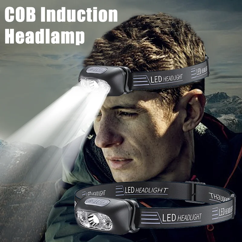 

Strong LED Sensor Head Lamp Mini Led Night Fishing Waterproof Headlamps For Outdoor Cycling Headlights Powerful Portable Torch