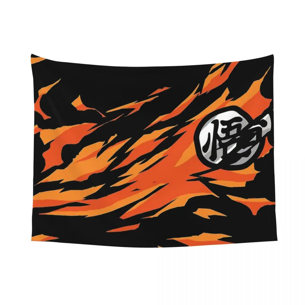 Tapiz con Símbolo de Goku de Dragon Ball, Diseño de Fuego, Decoración de Pared para Sala de Estar o Dormitorio, Estilo Anime, 1 Pieza