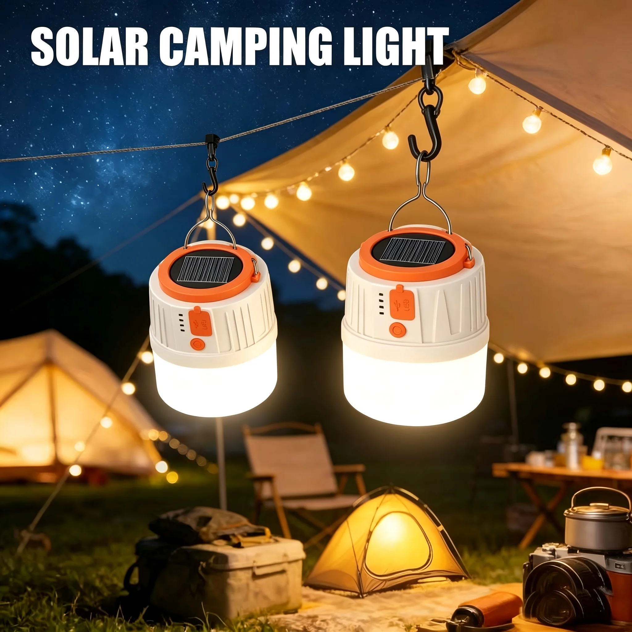 Renewable Energy Sources - Solar LED Campinglamp, Superhelder met 6