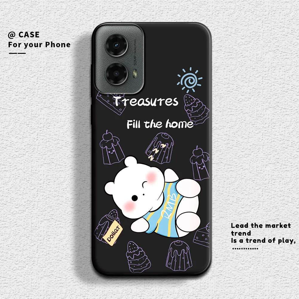 For Motorola Moto G 5G 2024 Case Cute Flower Soft Silicone Couple Phone Case For Moto G 5G 2024 Protect Shockproof Cartoon Cover