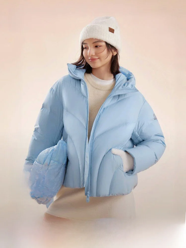 

Bosideng Oxygen Series Short Puffer Jacket Women's Hooded Comfortable Warm Casual Fashion Polyester Fiber Duck down Coat