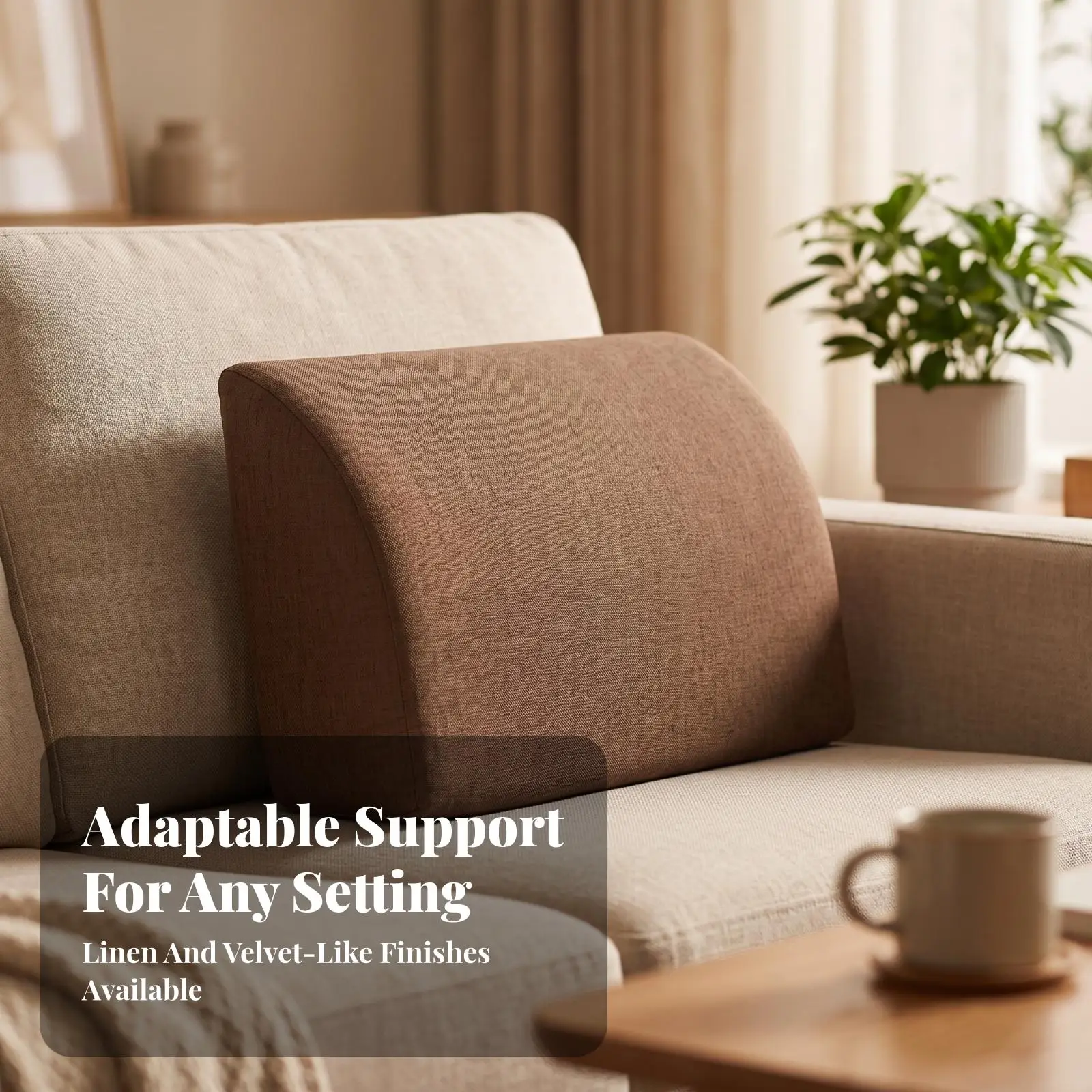 Wedge Backrest Pillow Cotton Linen Firm Foam Cushion for Sofa Bed Chair Ergonomic Support for Working Reading Relaxing
