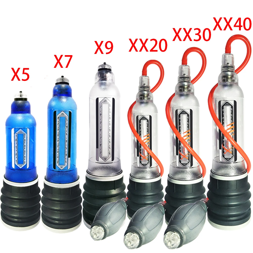 X20 X30 X40 Penis Pump Penis Enlargement Cock Enlarge Water Penis Extender Vacuum Pump For Men Dick Erection Sex Toy For Gay Men