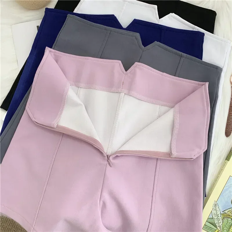 Blanc noir rose taille haute costume Shorts pour femmes mince Mini court Femme été Shorts femmes décontracté jambe large bureau Shorts C6287