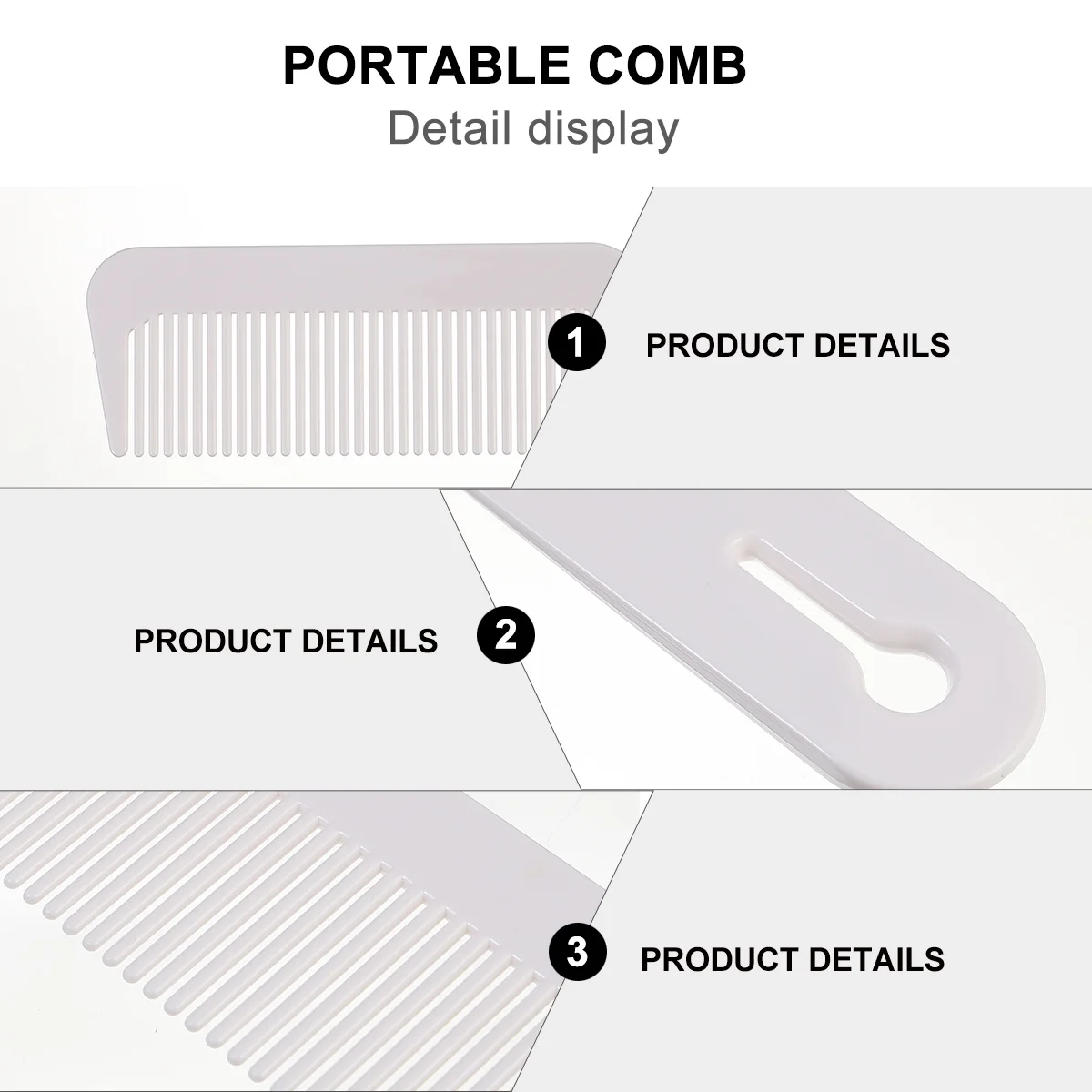 

3pcs Anti-Static Hairdressing Comb Portable Hollow Design Round Teeth Heat-Resistant Plastic Combs For Salon Home Use Styling