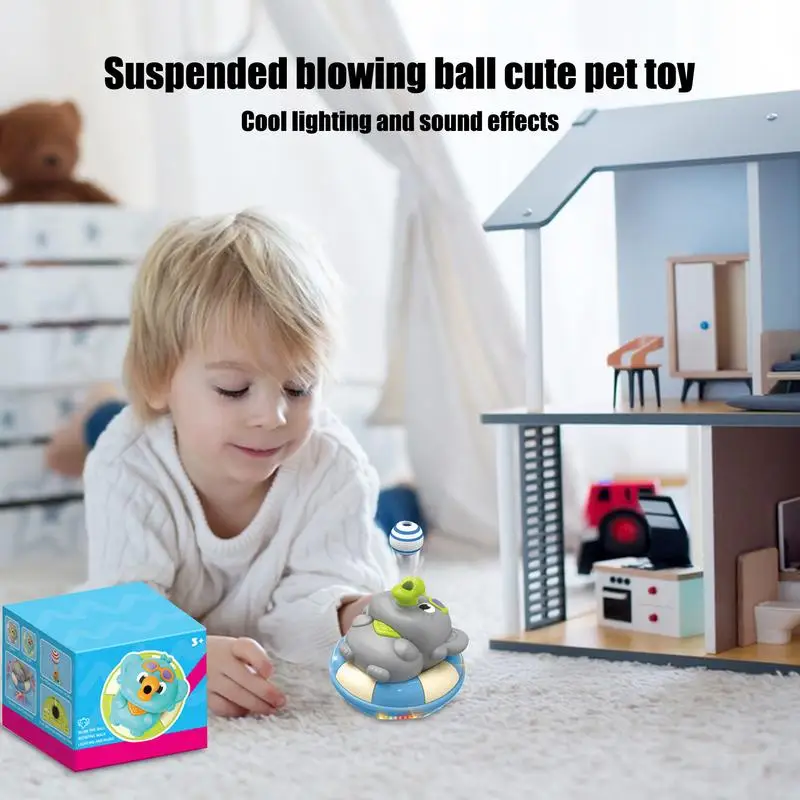 Crianças brinquedo elétrico soprando bola brinquedo elétrico com som e luz educacional jogo rotativo interação animal para pré-escolar