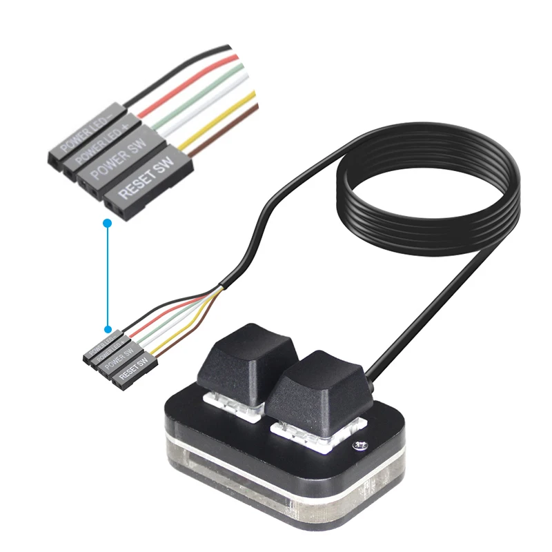 Picture 4: Computer desktop power button, PC case external power/reset switch modification button extension cable