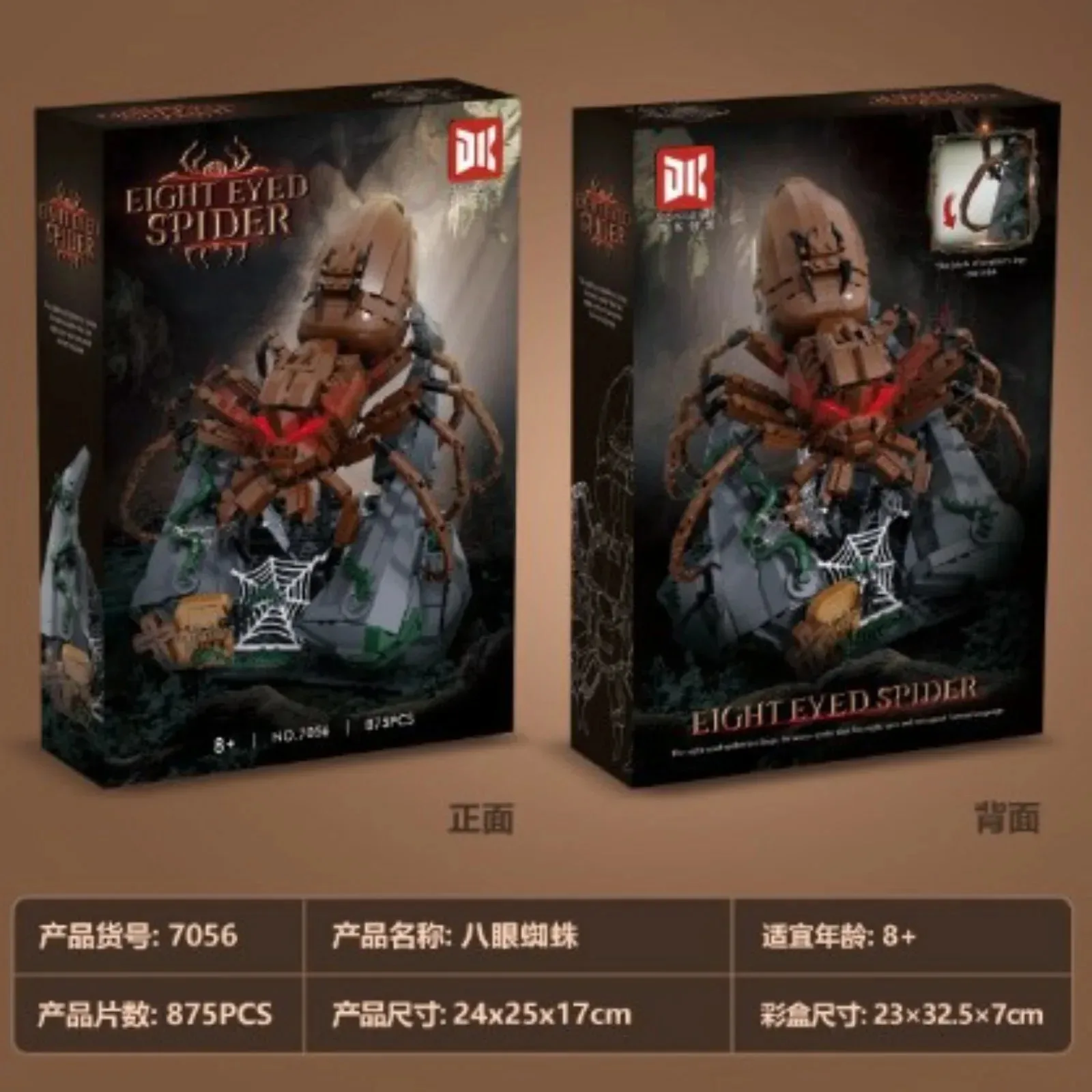 845-elementowy zestaw do budowania modelu pająka wilczego z czerwonymi oczami, klocki z motywem zwierząt leśnych dla dzieci, naukowy edukacyjny kreatywny prezent