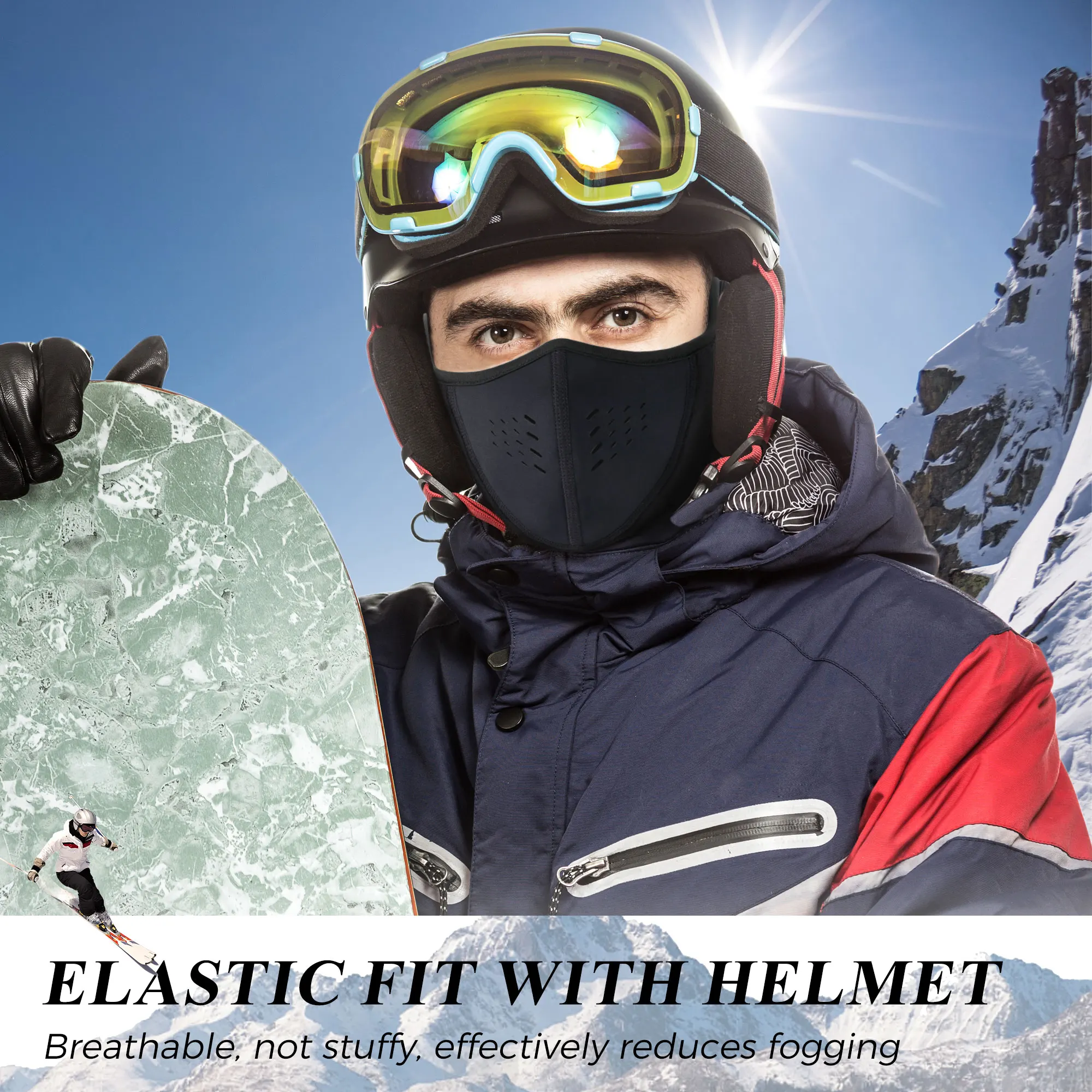 Winter Fleece Bandana Ski Mask Windproof Face Cover Ear Protection Reusable Outdoor Sports Cycling Motorcycle Neck Warmer Scarf